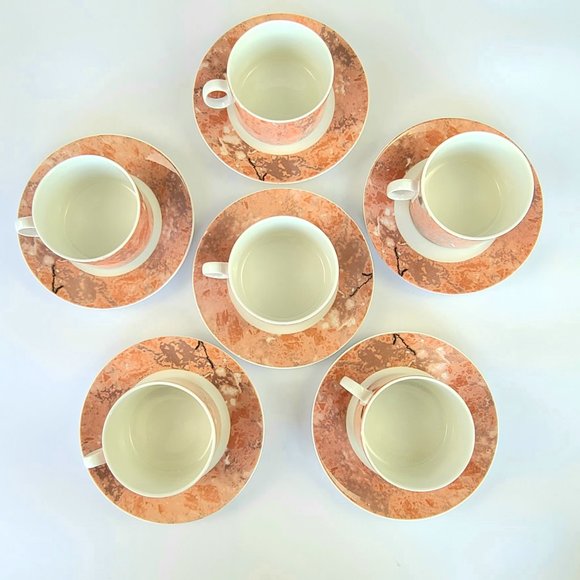Vintage- Villeroy and Boch - Siena Pattern - 6 Cups & 6 Saucer Set - Picture 4 of 12